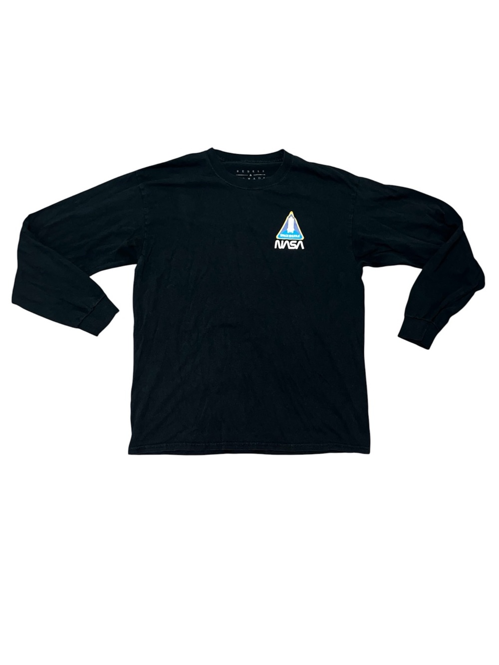 Rebels & Nomads NASA Black Long Sleeve Shirt 100% Cotton Unisex Size Large